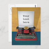 レトロ50年代タイプライターヴィンテージ玩具カスタマイズ文字 ポストカード (正面/裏面)