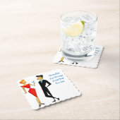 レトロ50年代マンウーマンカップルカクテルパーティー ペーパーコースター (インサイチュ)