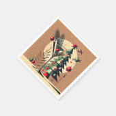 レトロ50年代 ジェットセット クリスマスツリーマティーニ スタンダードカクテルナプキン (角)