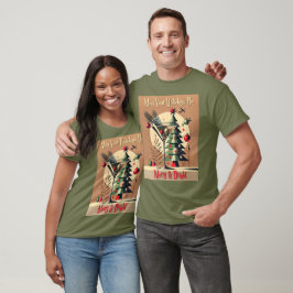 レトロ50年代 ジェットセット クリスマスツリー マティーニ Tシャツ