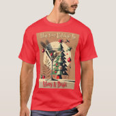 レトロ50年代 ジェットセット クリスマスツリー マティーニ Tシャツ (正面)