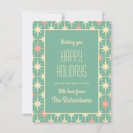 レトロ50年代 ミッドセンチュリー モダン 原子時代 カスタマイズ可能 シーズンカード (正面)