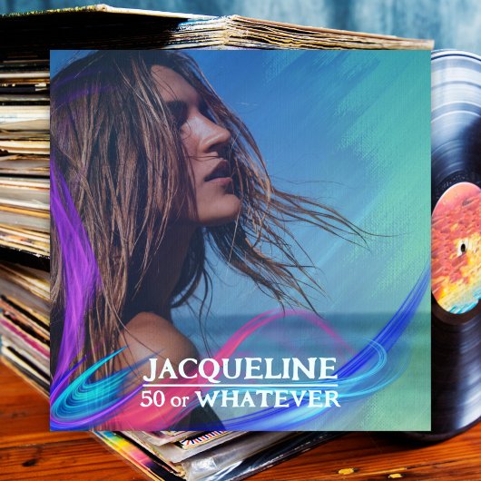 レトロ50歳誕生日カラフル90年代ミュージックアルバムカバー 招待状