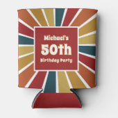 レトロ50歳誕生日少年写真 缶クーラー (正面)