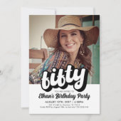 レトロ50番目の誕生日招待状 | 五十誕生日 招待状 (正面)