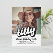 レトロ50番目の誕生日招待状 | 五十誕生日 招待状 (スタンド正面)