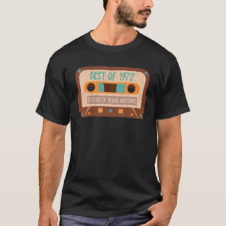 レトロ50番目の誕生日T最高のの1972カセットテープ Tシャツ