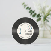 レトロ50誕生日フォトビニフェイクルレコード音楽 招待状 (スタンド正面)