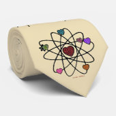 レトロ50sのバタークリームの原子バレンタインのハート ネクタイ (ロール)