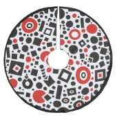 レトロ50sアールデコ赤白黒 ブラッシュドポリエステルツリースカート (正面)