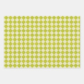 レトロ50sイエローグリーンカラーダイヤモンドパターンテーマ ラッピングペーパーシート (正面2)