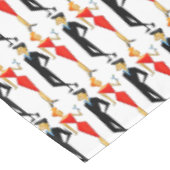 レトロ50sカクテルパーティーカップル長方形 テーブルクロス (アングル)