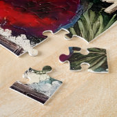 レトロ50sクランベリースノーフレーククリスマスマルティーニ ジグソーパズル (側面)