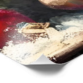 レトロ50sクランベリースノーフレーククリスマスマルティーニ フォトプリント            (角)