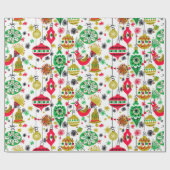 レトロ50sクリスマスオーナメントデザイン ラッピングペーパー (フラット)