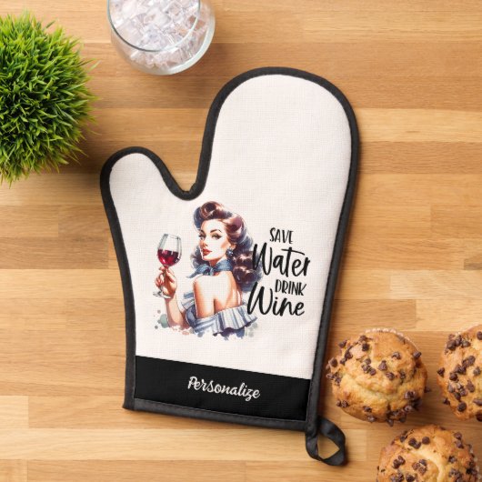 レトロ50sグラムガールおもしろい皮肉っぽさ引用文 鍋つかみ (トップダウン)