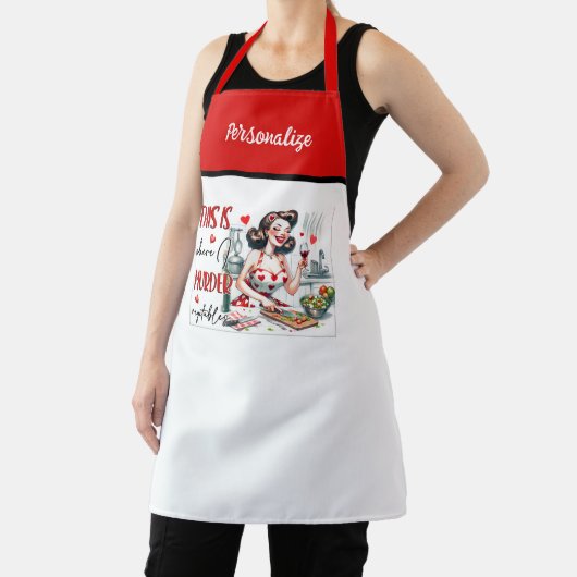 レトロ50sグラムハウスワイドメイおもしろいザー皮肉ユーモア エプロン (インサイチュ)