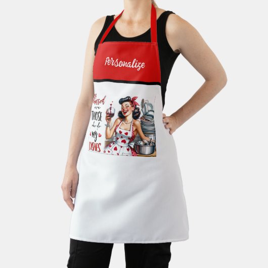 レトロ50sグラムハウスワイドメイおもしろいザー皮肉ユーモア エプロン (インサイチュ)