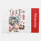 レトロ50sグラムハウスワイドメイおもしろいザー皮肉ユーモア キッチンタオル (横)