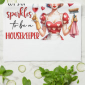 レトロ50sグラムハウスワイドメイおもしろいザー皮肉ユーモア キッチンタオル (折り畳み)