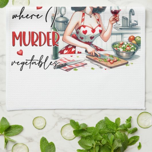 レトロ50sグラムハウスワイドメイおもしろいザー皮肉ユーモア キッチンタオル (折り畳み)