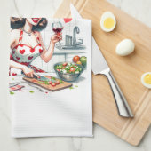 レトロ50sグラムハウスワイドメイおもしろいザー皮肉ユーモア キッチンタオル (四つ折り)