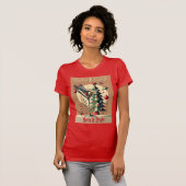 レトロ50'sジェットセットクリスマスツリーマティーニ tシャツ (正面フル)