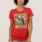 レトロ50'sジェットセットクリスマスツリーマティーニ tシャツ (正面)
