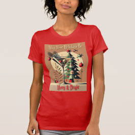 レトロ50'sジェットセットクリスマスツリーマティーニ tシャツ