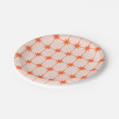 レトロ50sスターバストパターン(オレンジ色) ペーパープレート (アングル)