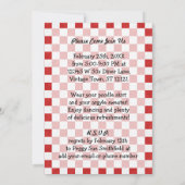 レトロ50sダイナーソックホップバースデーパーティーテーマ赤 招待状 (裏面)