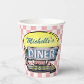 レトロ50sダイナーソックホップバースデーパーティーテーマ 紙コップ (正面)