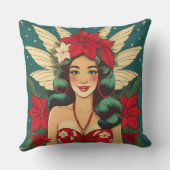 レトロ50sトロピカルクリスマスピンアップガール クッション (裏面)