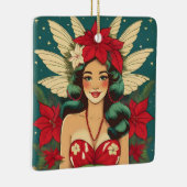 レトロ50sトロピカルクリスマスピンアップガール セラミックオーナメント (右)