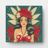 レトロ50sトロピカルクリスマスピンアップガール フォトプラーク (正面)