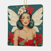 レトロ50sトロピカルクリスマスピンアップスターレット セラミックオーナメント (左)