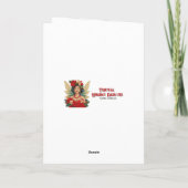 レトロ50sトロピカルクリスマスピンアップ美しいクイーン カード (裏面)