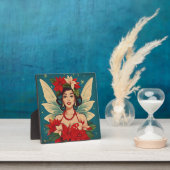 レトロ50sトロピカルクリスマスピンアップ美しいクイーン フォトプラーク (インサイチュ)