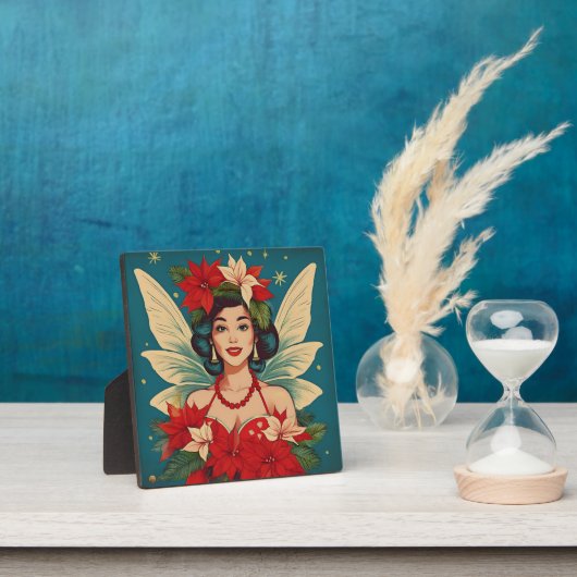 レトロ50sトロピカルクリスマスピンアップ美しいクイーン フォトプラーク (インサイチュ)