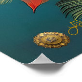 レトロ50sトロピカルクリスマスピンアップ美しいクイーン ポスター (角)