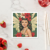 レトロ50sトロピカルクリスマスプリンセス スタンダードカクテルナプキン (インサイチュ)