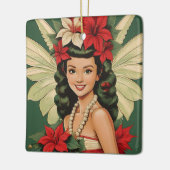 レトロ50sトロピカルクリスマスプリンセス セラミックオーナメント (左)