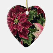 レトロ50sポインセチア・ブルゴーニュ・ピンク セラミックオーナメント (右)