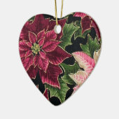 レトロ50sポインセチア・ブルゴーニュ・ピンク セラミックオーナメント (左)