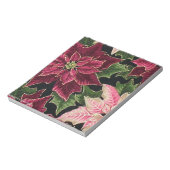 レトロ50sポインセチア・ブルゴーニュ・ピンク ノートパッド (回転)