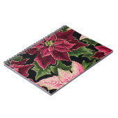 レトロ50sポインセチア・ブルゴーニュ・ピンク ノートブック (左側)