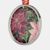 レトロ50sポインセチア・ブルゴーニュ・ピンク メタルオーナメント (左)