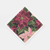 レトロ50sポインセツィアブルガンディピンク紙ナプキンス スタンダードランチョンナプキン (角)