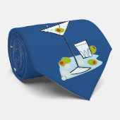 レトロ50sマルティーニのガラスパーティーの時間ロイヤルブルー ネクタイ (ロール)