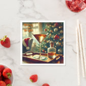 レトロ50sマンハッタンマルティニフォーサンタ スタンダードカクテルナプキン (インサイチュ)